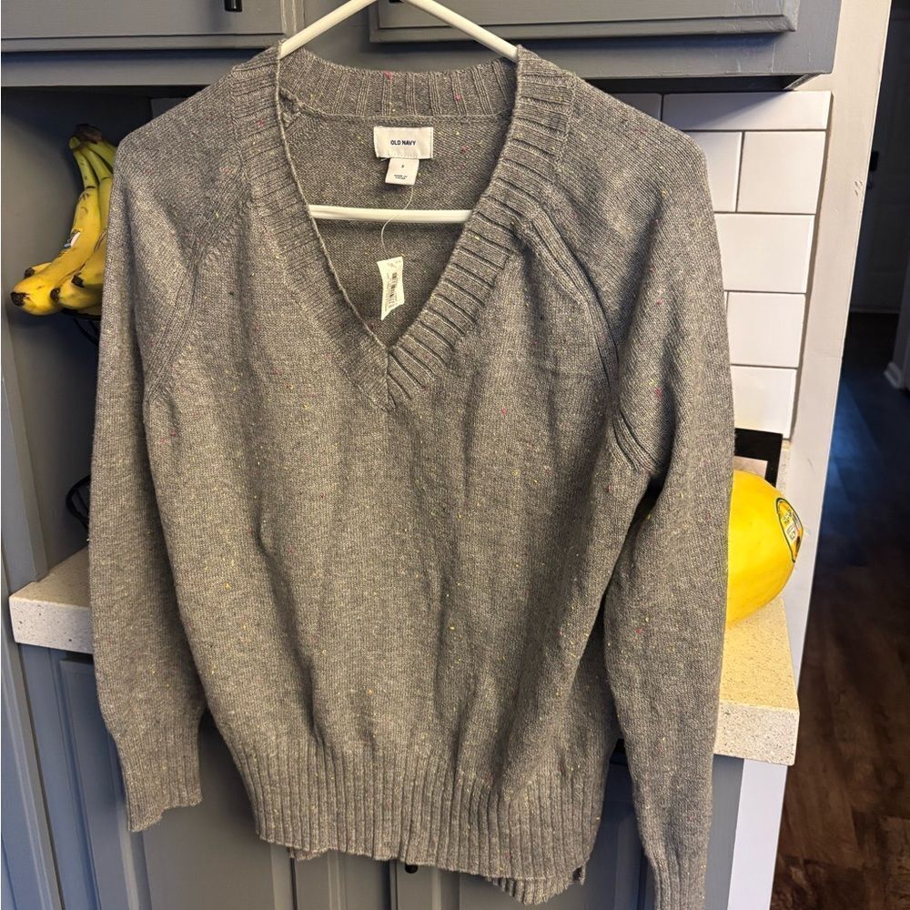 Gray V-Neck Sweater by Old Navy